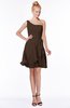 ColsBM Kennedi Copper Romantic Fit-n-Flare One Shoulder Zip up Chiffon Knee Length Bridesmaid Dresses