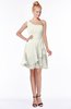 ColsBM Kennedi Cream Romantic Fit-n-Flare One Shoulder Zip up Chiffon Knee Length Bridesmaid Dresses