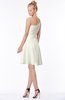 ColsBM Kennedi Cream Romantic Fit-n-Flare One Shoulder Zip up Chiffon Knee Length Bridesmaid Dresses