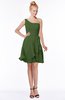ColsBM Kennedi Garden Green Romantic Fit-n-Flare One Shoulder Zip up Chiffon Knee Length Bridesmaid Dresses