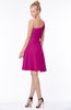 ColsBM Kennedi Hot Pink Romantic Fit-n-Flare One Shoulder Zip up Chiffon Knee Length Bridesmaid Dresses