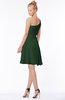 ColsBM Kennedi Hunter Green Romantic Fit-n-Flare One Shoulder Zip up Chiffon Knee Length Bridesmaid Dresses