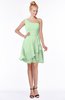 ColsBM Kennedi Light Green Romantic Fit-n-Flare One Shoulder Zip up Chiffon Knee Length Bridesmaid Dresses