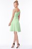 ColsBM Kennedi Light Green Romantic Fit-n-Flare One Shoulder Zip up Chiffon Knee Length Bridesmaid Dresses