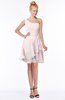 ColsBM Kennedi Light Pink Romantic Fit-n-Flare One Shoulder Zip up Chiffon Knee Length Bridesmaid Dresses
