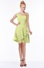 ColsBM Kennedi Lime Green Romantic Fit-n-Flare One Shoulder Zip up Chiffon Knee Length Bridesmaid Dresses