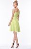 ColsBM Kennedi Lime Green Romantic Fit-n-Flare One Shoulder Zip up Chiffon Knee Length Bridesmaid Dresses