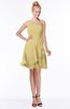 ColsBM Kennedi New Wheat Romantic Fit-n-Flare One Shoulder Zip up Chiffon Knee Length Bridesmaid Dresses