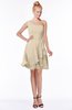 ColsBM Kennedi Novelle Peach Romantic Fit-n-Flare One Shoulder Zip up Chiffon Knee Length Bridesmaid Dresses