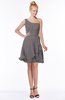 ColsBM Kennedi Ridge Grey Romantic Fit-n-Flare One Shoulder Zip up Chiffon Knee Length Bridesmaid Dresses