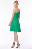 ColsBM Kennedi Sea Green Romantic Fit-n-Flare One Shoulder Zip up Chiffon Knee Length Bridesmaid Dresses