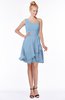 ColsBM Kennedi Sky Blue Romantic Fit-n-Flare One Shoulder Zip up Chiffon Knee Length Bridesmaid Dresses