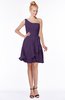 ColsBM Kennedi Violet Romantic Fit-n-Flare One Shoulder Zip up Chiffon Knee Length Bridesmaid Dresses