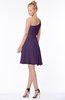 ColsBM Kennedi Violet Romantic Fit-n-Flare One Shoulder Zip up Chiffon Knee Length Bridesmaid Dresses