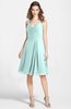 ColsBM Ariadne Blue Glass Gorgeous A-line Sleeveless Zip up Chiffon Knee Length Bridesmaid Dresses