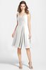 ColsBM Ariadne Cloud White Gorgeous A-line Sleeveless Zip up Chiffon Knee Length Bridesmaid Dresses