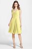 ColsBM Ariadne Pastel Yellow Gorgeous A-line Sleeveless Zip up Chiffon Knee Length Bridesmaid Dresses