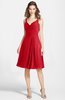 ColsBM Ariadne Red Gorgeous A-line Sleeveless Zip up Chiffon Knee Length Bridesmaid Dresses
