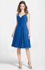 ColsBM Ariadne Royal Blue Gorgeous A-line Sleeveless Zip up Chiffon Knee Length Bridesmaid Dresses