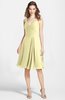 ColsBM Ariadne Soft Yellow Gorgeous A-line Sleeveless Zip up Chiffon Knee Length Bridesmaid Dresses
