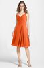 ColsBM Ariadne Tangerine Gorgeous A-line Sleeveless Zip up Chiffon Knee Length Bridesmaid Dresses