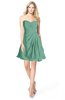 ColsBM Rhea Beryl Green Glamorous A-line Sweetheart Zip up Chiffon Mini Bridesmaid Dresses