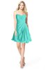 ColsBM Rhea Blue Turquoise Glamorous A-line Sweetheart Zip up Chiffon Mini Bridesmaid Dresses