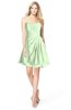 ColsBM Rhea Pale Green Glamorous A-line Sweetheart Zip up Chiffon Mini Bridesmaid Dresses