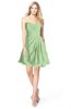 ColsBM Rhea Sage Green Glamorous A-line Sweetheart Zip up Chiffon Mini Bridesmaid Dresses