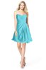 ColsBM Rhea Turquoise Glamorous A-line Sweetheart Zip up Chiffon Mini Bridesmaid Dresses