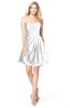 ColsBM Rhea White Glamorous A-line Sweetheart Zip up Chiffon Mini Bridesmaid Dresses