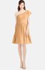 ColsBM Lynn Apricot Modest A-line One Shoulder Short Sleeve Chiffon Ruching Bridesmaid Dresses