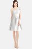 ColsBM Lynn Cloud White Modest A-line One Shoulder Short Sleeve Chiffon Ruching Bridesmaid Dresses