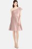 ColsBM Lynn Dusty Rose Modest A-line One Shoulder Short Sleeve Chiffon Ruching Bridesmaid Dresses