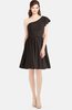 ColsBM Lynn Fudge Brown Modest A-line One Shoulder Short Sleeve Chiffon Ruching Bridesmaid Dresses