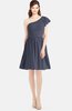ColsBM Lynn Nightshadow Blue Modest A-line One Shoulder Short Sleeve Chiffon Ruching Bridesmaid Dresses