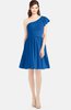 ColsBM Lynn Royal Blue Modest A-line One Shoulder Short Sleeve Chiffon Ruching Bridesmaid Dresses