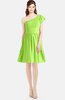 ColsBM Lynn Sharp Green Modest A-line One Shoulder Short Sleeve Chiffon Ruching Bridesmaid Dresses