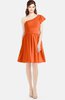 ColsBM Lynn Tangerine Modest A-line One Shoulder Short Sleeve Chiffon Ruching Bridesmaid Dresses