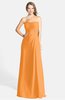 ColsBM Adley Orange Glamorous A-line Sweetheart Chiffon Floor Length Ruching Bridesmaid Dresses