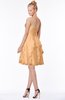 ColsBM Carmen Apricot Princess Fit-n-Flare Zip up Chiffon Ruching Bridesmaid Dresses