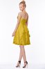 ColsBM Carmen Lemon Curry Princess Fit-n-Flare Zip up Chiffon Ruching Bridesmaid Dresses