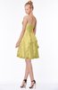 ColsBM Carmen Misted Yellow Princess Fit-n-Flare Zip up Chiffon Ruching Bridesmaid Dresses
