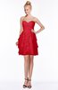 ColsBM Carmen Red Princess Fit-n-Flare Zip up Chiffon Ruching Bridesmaid Dresses