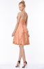 ColsBM Carmen Salmon Princess Fit-n-Flare Zip up Chiffon Ruching Bridesmaid Dresses