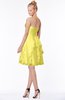 ColsBM Carmen Yellow Iris Princess Fit-n-Flare Zip up Chiffon Ruching Bridesmaid Dresses