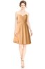 ColsBM Jaelyn Apricot Casual Fit-n-Flare Sweetheart Sleeveless Knee Length Ruching Bridesmaid Dresses