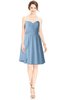 ColsBM Jaelyn Dusty Blue Casual Fit-n-Flare Sweetheart Sleeveless Knee Length Ruching Bridesmaid Dresses