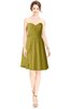 ColsBM Jaelyn Golden Olive Casual Fit-n-Flare Sweetheart Sleeveless Knee Length Ruching Bridesmaid Dresses
