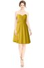 ColsBM Jaelyn Lemon Curry Casual Fit-n-Flare Sweetheart Sleeveless Knee Length Ruching Bridesmaid Dresses